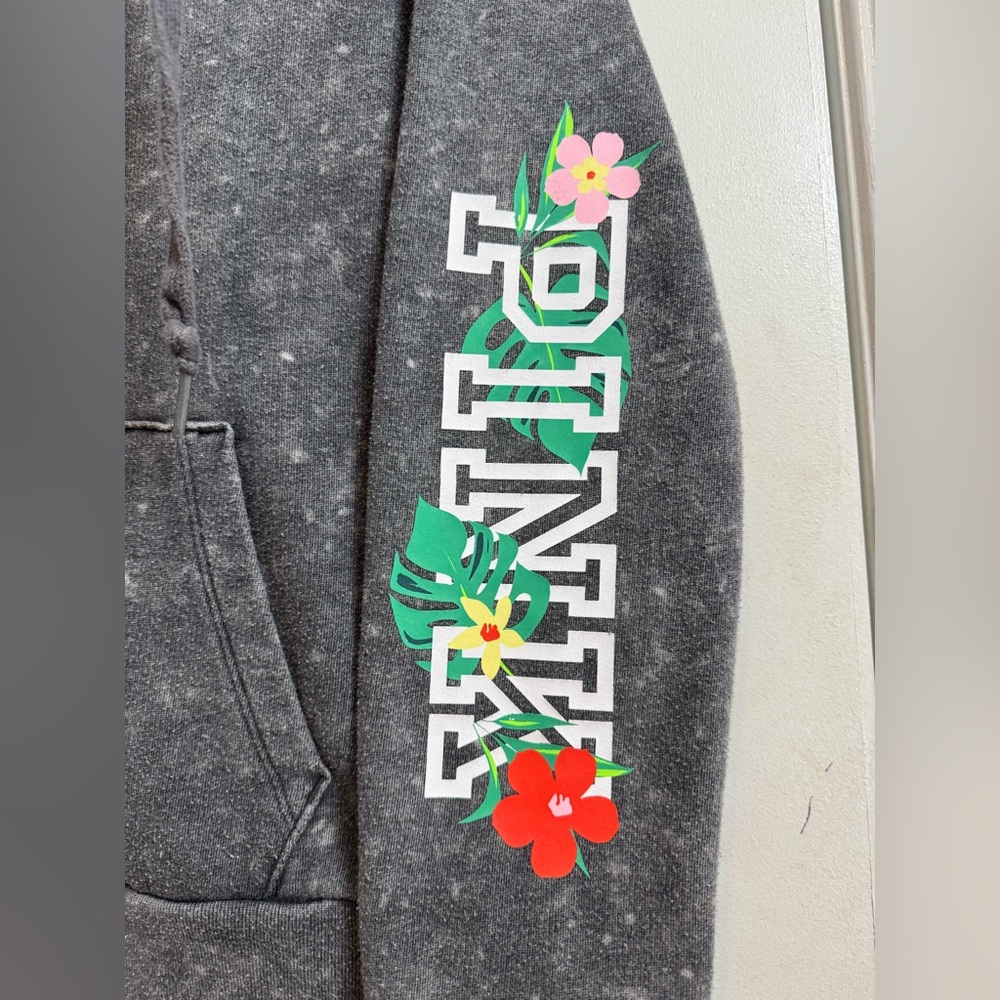 PINK Tropical Zip Hoodie Sweatshirt L - Picture 4 of 15